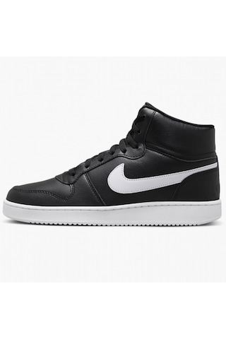 Nike Ebernon Mid Triple Leather Erkek Sneaker Hakiki Deri Bilekli Spor Ayakkabı Siyah