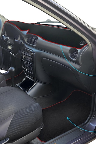 Hyundai Accent Yumurta Kasa 1996-2000 Uyumlu Oto Halı Paspas & Torpido Kaplama Koruma Halısı Seti