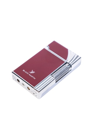 Black Martin Soft Flame Bordo-gümüş Metal Çakmak - Tr9294