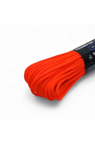 Polyester Paracord İp 4 Mm Neon Turuncu Renk 30 Metre