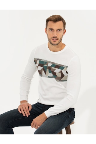 Pierre Cardin Erkek Ekru Triko Kazak 50261161-vr019 Ekru