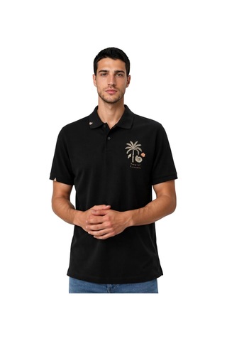 Arma Ar-ma Erkek Polo Yaka Tişört Resim Baskili Örme Kumaş Regular Fit %100 Pamuk 30/1 Çift Toplama Penye Pike Y31374358102 Siyah-s1