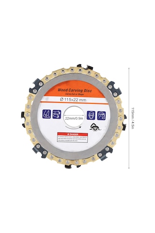 Padalink Karbür 8 Dişli Zincir Testere Diski - 115mm 4.5" Açımlı Zımpara Uyumlu, Ahşap/plastik Kesim, Hızlı Atık Temizliği, Verimlilik Artırıcı