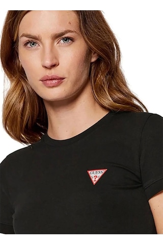 Guess Bisiklet Yaka Kadın T-shirt Siyah
