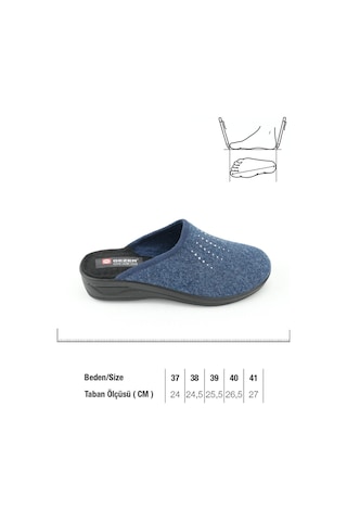 Gezer Kadın Kışlık Ev Bahçe Topuklu Terlik Gt1kzm.15504.01.022.0c Mavi