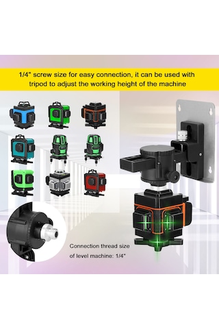 Vkemall Duvar Tipi Seviye Ayakçığı Seti: 360 Döner, 15 Hassas Ayar, Mıknatıslı Ve Demir Plakalı, Plastik+metal Malzeme