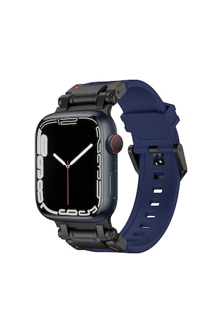 Novahub İos Watch Uyumlu Serisi 9 45mm Koruma Bandı Explorer Tpu Saat Bant Siyah Mavi
