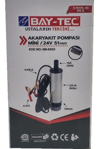 Bay-tec Akaryakıt Dalgıç Pompası Mini / 24v 51 Mm