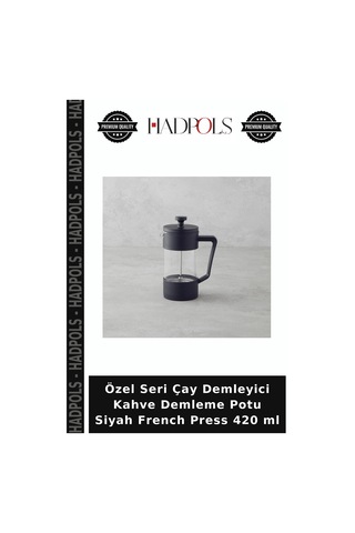 Özel Seri Çay Demleyici Kahve Demleme Potu Siyah French Press 420 Ml