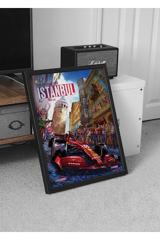 Max Verstappen F1 Poster Tablo Siyah Çerçeveli