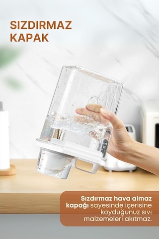 Novahub 3 Lü Sızdırmaz Depolama Kapağı, 1800 Ml Saklama Kabı Erzak Şeffaf