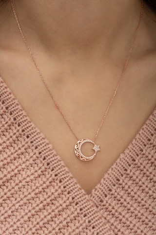 925 Ayar Rose Ayyıldız Kadın Gümüş Kolye (484542788)