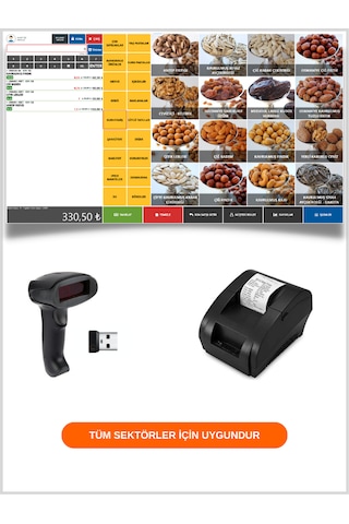 Kablosuz Barkod Okuyucu+ Fiş Yazıcı+ Barkodlu Satış Sistemi Programı