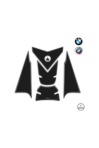 Bmw F850 Adv 2025 İle Uyumlu Kaydırmaz 6d Karbon 6 Parça Tank Pad Seti Gc70 KARBON