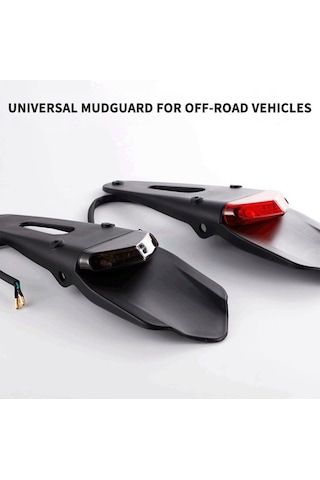 Pazly Evrensel Off-road Araç Ve Motosiklet Çamurluğu Led Arka Işıklı, Güçlü Yansıtma Destekli