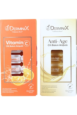 Derminix Vitamin C ve Anti-Age Cilt Bakım Ampulü 12'li 6 x 2 ML