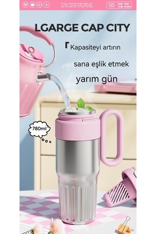 Saman Çift Duvarlı Vakum Yalıtımlı Bardak-gümüş