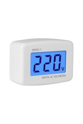Butu Dm55-1 Ac 110v-220v Lcd Dijital Voltmetre Gerilim Test Cihazı Dedektörü Metre Ab Tak