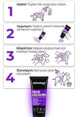 Animology True Colours Renkli Tüylü Köpekler İçin Özel Şampuan 250 Ml