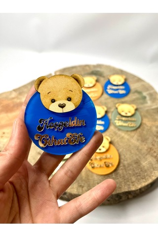 Mr. Home Ayıcıklı Pleksili Magnet-uv Baskılı Doğum Hatırası Magnet