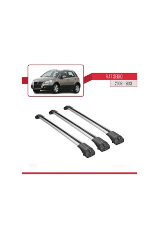 Fiat Sedici 2006-2013 Arası İle Uyumlu Ace-1 Ara Atkı Tavan Barı Gri 3 Adet Bar