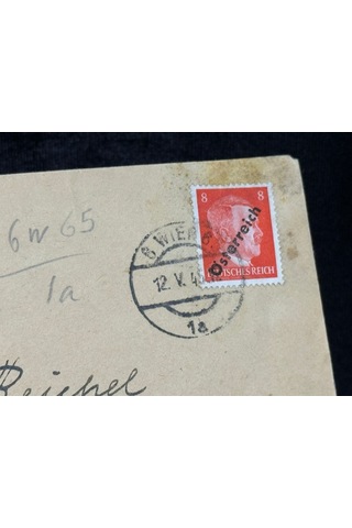 1945 Yılından Avusturya Vienna 8 Pfennig H Tler Pullu Österreich Sürsarjlı Pullu Zarf