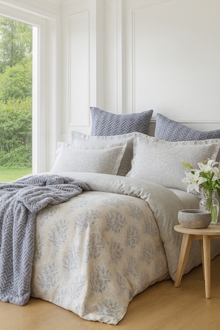 Everyday Yatak Örtülü Nevresim Takımı Çift Kişilik Rowena Mavi