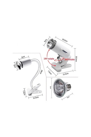 Sones Zy-uab Kaplumbağa Arka Işık Uva Isıtmalı Tırmanma Evcil Hayvan Arka Işık, Ampullü Ab Fişi