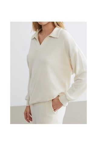 Lcw Dream Bej Polo Yaka Kadın Pijama Takımı