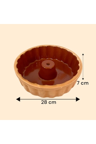 Toprak Sırlı Kek Kalıbı 28x7 Cm
