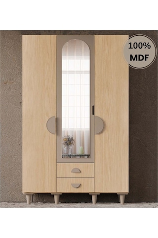 Ladin 3 Kapak Mdf Ayaklı Tasarım Gardırop Rota