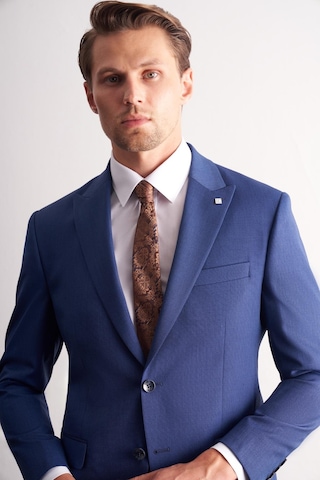 İmza Koyu Lacivert Kırlangıç Yaka Kendinden Desenli Esnek Bel Slim Fit 6 Drop Takım Elbise 1001255168 Koyu Lacivert