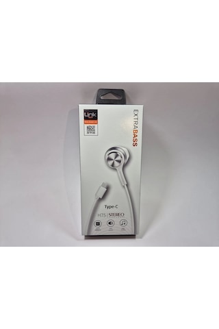 Linktech Ekstra Bass Kablolu Kulaklık , Linktech H75 Beyaz Type-c Mikrofonlu Metal Kablolu Kulaklık Universal