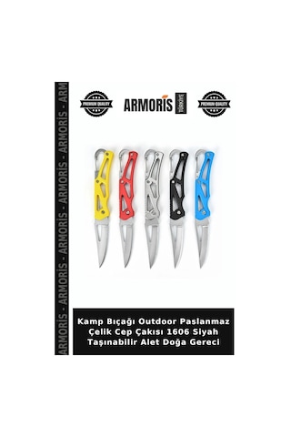 Kamp Bıçağı Outdoor Paslanmaz Çelik Cep Çakısı 1606 Siyah Taşınabilir Alet Doğa Gereci