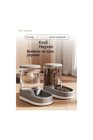 Pet Su Sebili Kedi Otomatik Çiftçi-gri