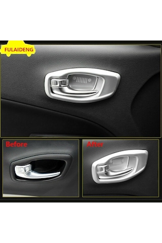 JEEP RENEGADE İÇ KAPI KOLU ÇERÇEVESİ 4 PARÇA SİVER