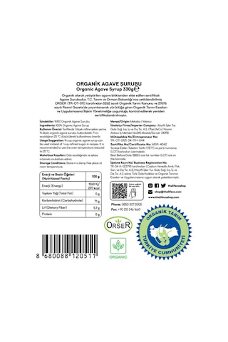 TheLifeCo Organik Badem Unu 250 G + Organik Agave Şurubu 330 G
