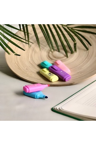 Mini Fosforlu Kalem 6'lı Öğrenci Işaretleme Kalemi - Pastel Renkler Ho0184 Çok Renkli