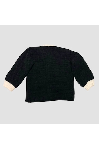 Uretti - Tuğba 9352 - El Örgüsü Erkek Çocuk Papyonlu Smokin Hırka - 7 Yaş Siyah