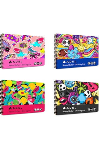 Resim Defteri Fun Karton Kapak 35x50, 15yp,90g Kağıt,perforajlı Sayfa Karma Renk Gönderilir