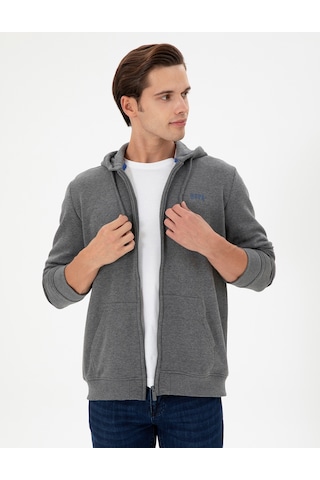 U.S. Polo Assn. Erkek Antrasit Melanj Şardonlu Örme Hırka 50293146-VR081