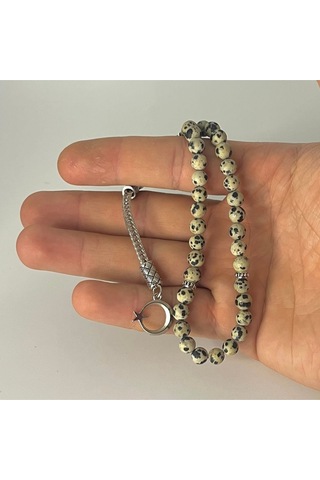 Sertifikalı Dalmaçyalı Jasper 6mm 33lük Doğal Taş Tesbih
