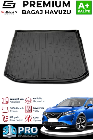 S-dizayn Nissan Qashqai E-power 3d Pro Bagaj Havuzu Üst Bagaj 2021 Üzeri A+ Kalite
