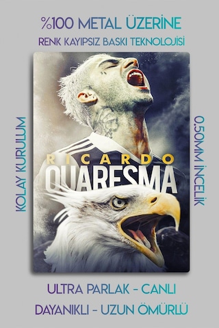 Metal Baskı, Ricardo Quaresma B.jk - Parlak Dekoratif Sporcu Duvar Tablosu