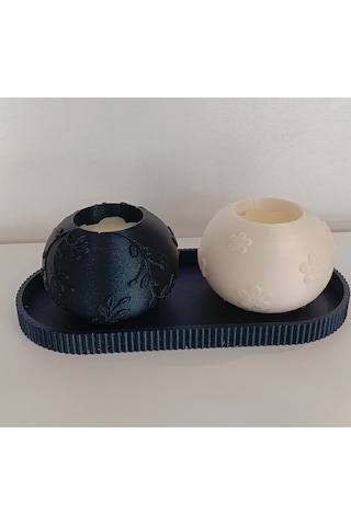 Dekoratif Mumluk İkili Set Purple