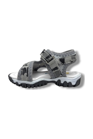 Arzen Bebe 226-26 Cırtlı Kamuflaj Desenli Anatomik Erkek Çocuk Sandalet 22-25 Gri