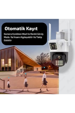6015 Wifi 6mp Sesli Dual Kamera Ip Güvenlik Kamerası Gece Görüşlü