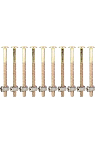 Vkemall M6 Galvanizli Karbon Çelik Mobilya Cıvata Ve Somun Seti - 80mm, Ahşap/panel Birleştirme, 10 Adet/paket Diğer