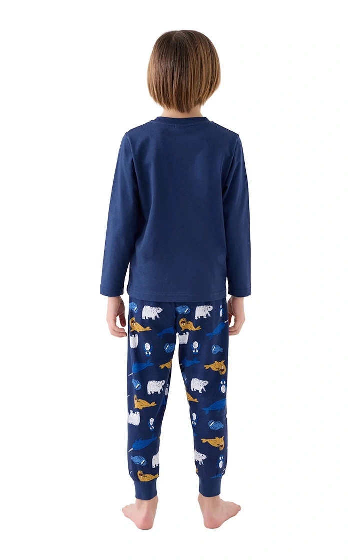 Rolypoly Rp3420-2 Erkek Çocuk Kışlık İkili Pijama Takım Koyu İndigo
