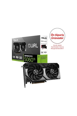 Asus Geforce Dual Rtx 5060 Ti Oc O8g 8gb Gddr7 128 Bit Ekran Kartı